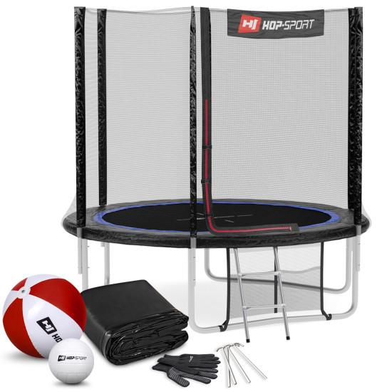 Купить Батут  Hop-Sport 8FT 244 black/blue см с внешней сеткой  в Киеве - фото №1